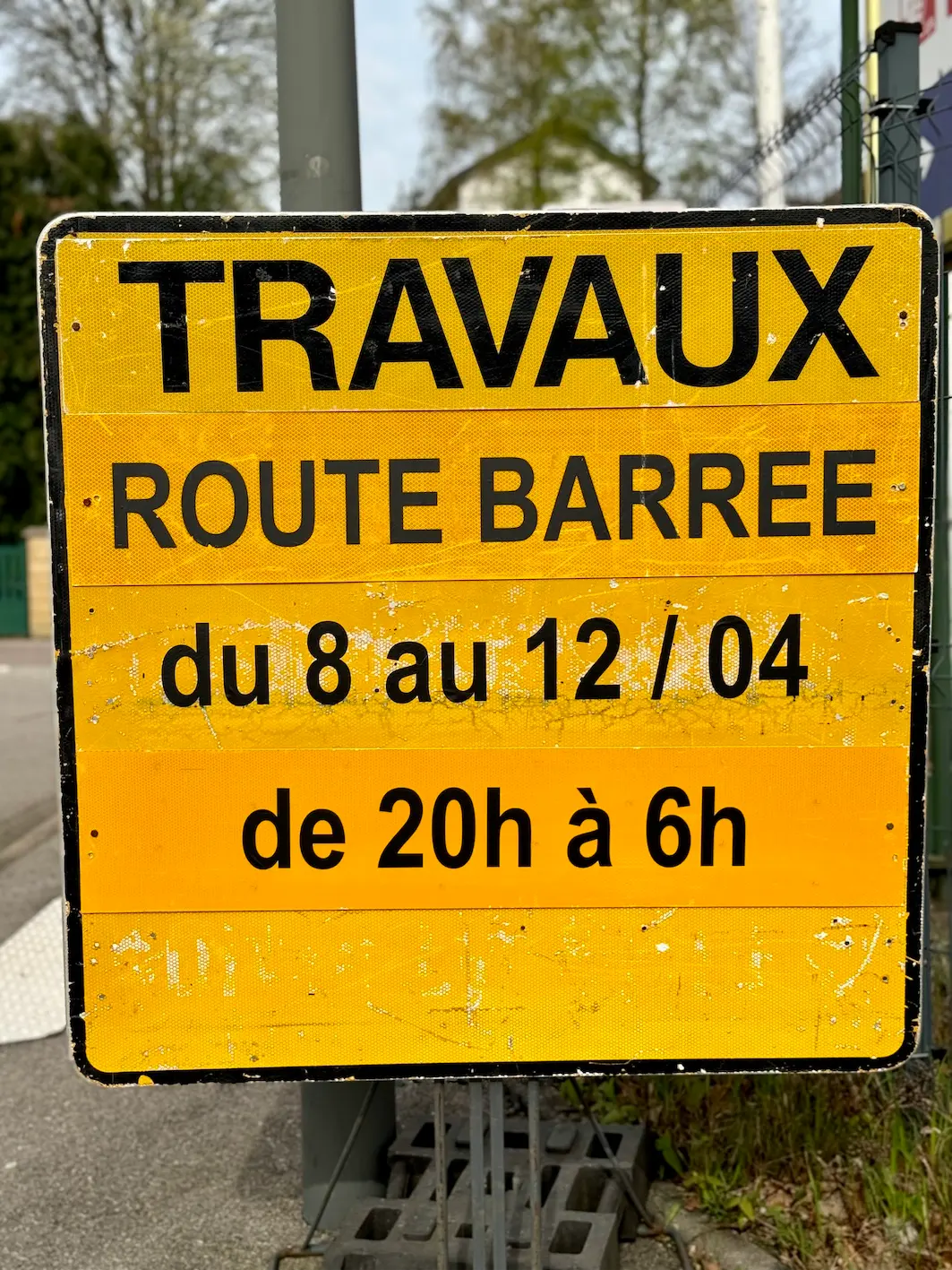 Circulation interdite  Du 08 au 12 avril 2024 inclus  Rues de Colmar et des Déportés de 20 h à 6h