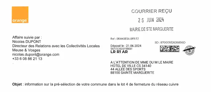 courrier d'informations d'Orange